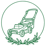 Grass cutting mowing icon