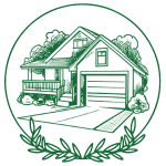 House with driveway illustration icon