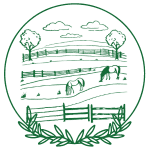 Horse paddocks fencing illustration icon