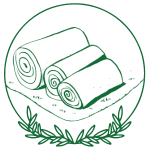 Grass turf rolls illustration icon